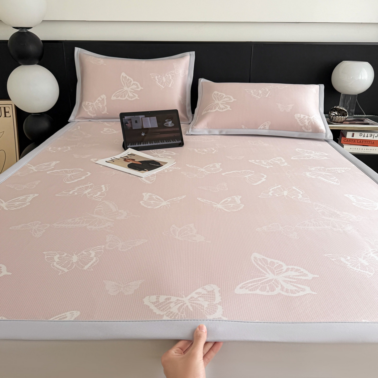 91家纺网 家纺一手货源 找家纺 （总）倾慕家纺 2026新款PE50提花凉感冰丝凉席