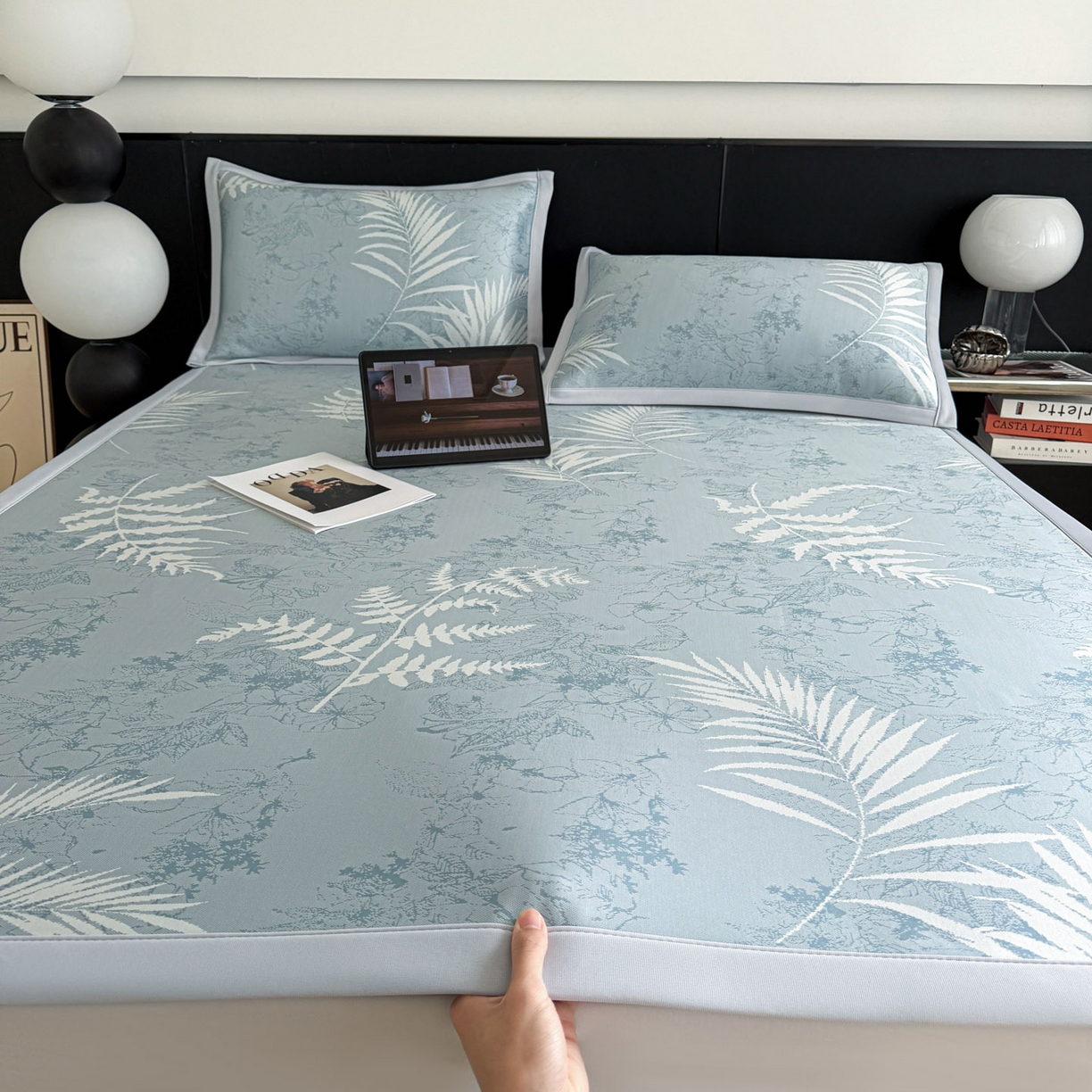 91家纺网 家纺一手货源 找家纺 （总）倾慕家纺 2026新款PE50提花凉感冰丝凉席