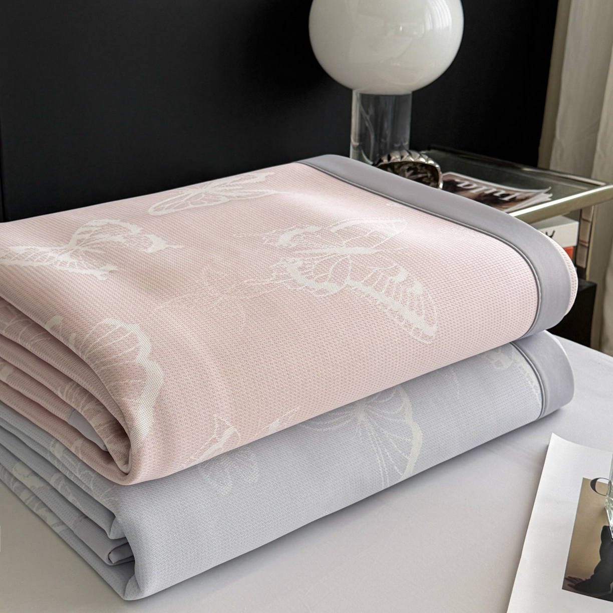 91家纺网 家纺一手货源 找家纺 倾慕家纺 2026新款PE50提花凉感冰丝凉席 组合