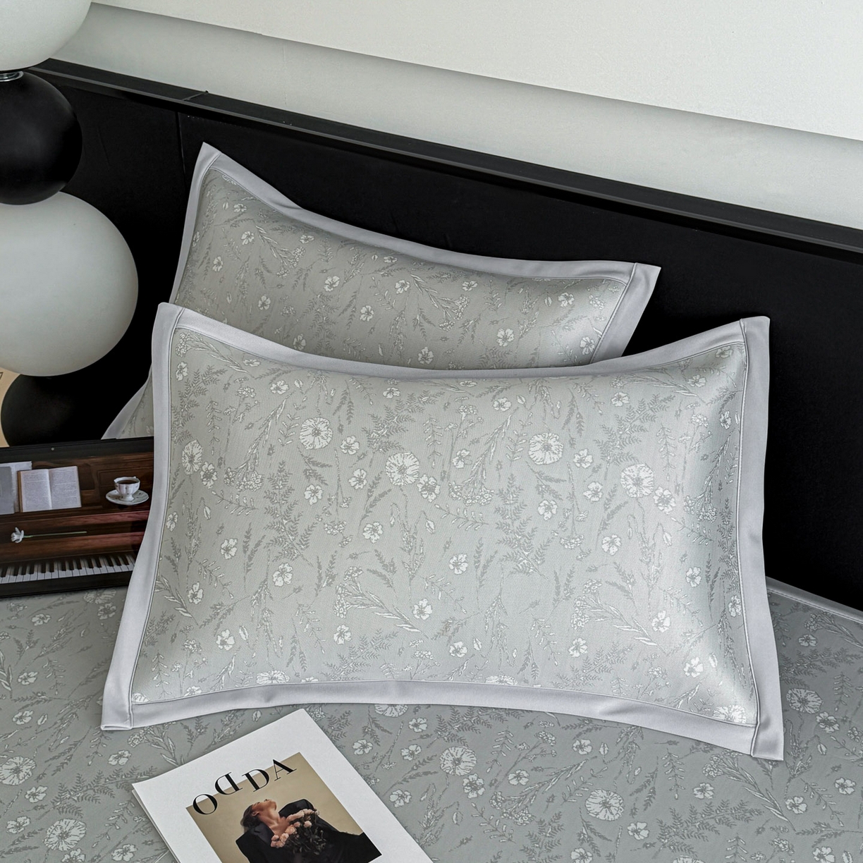 91家纺网 家纺一手货源 找家纺 倾慕家纺 2026新款PE50提花凉感冰丝凉席 花星点点灰