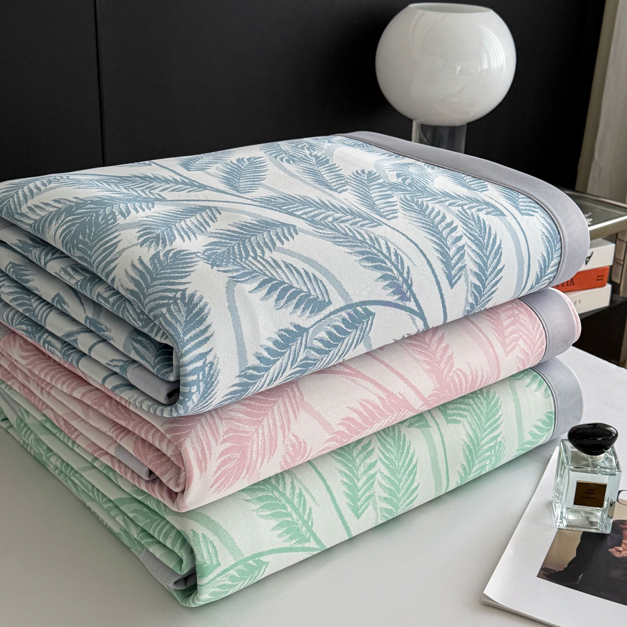 91家纺网 家纺一手货源 找家纺 倾慕家纺 2026新款PE50提花凉感冰丝凉席 组合