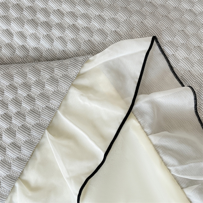 91家纺网 家纺一手货源 找家纺 圣比熊 2026新款A类凉感冰豆豆凉席花边枕套宿舍一只装枕头套一对枕芯套 凉豆豆-海盐灰