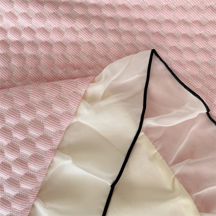 91家纺网 家纺一手货源 找家纺 圣比熊 2026新款A类凉感冰豆豆凉席花边枕套宿舍一只装枕头套一对枕芯套 凉豆豆-仙气粉