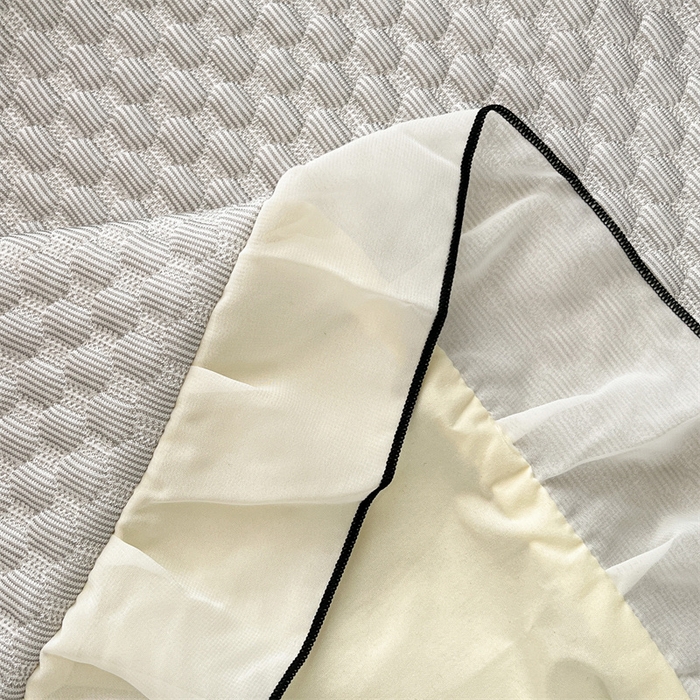 91家纺网 家纺一手货源 找家纺 （总）圣比熊 2026新款A类凉感冰豆豆凉席花边冰丝枕套情侣双人1.8m枕头套加长枕芯套