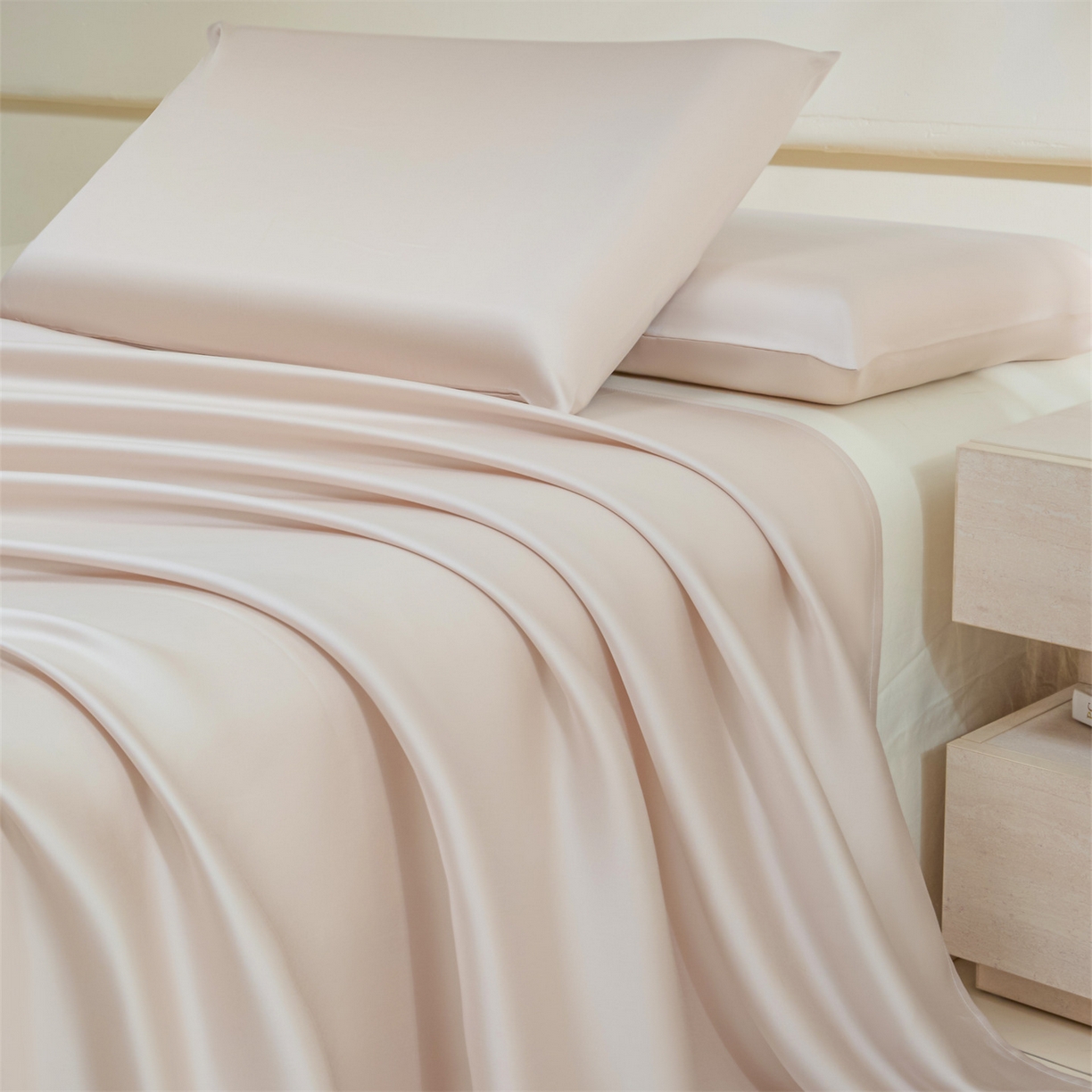床绮 2026新款混纺天丝单品床单 浅茶