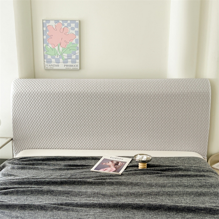 91家纺网 家纺一手货源 找家纺 圣比熊 2026新款A类凉感冰豆豆凉席床头罩靠背套-有外贸尺寸可以联系 凉豆豆-海盐灰