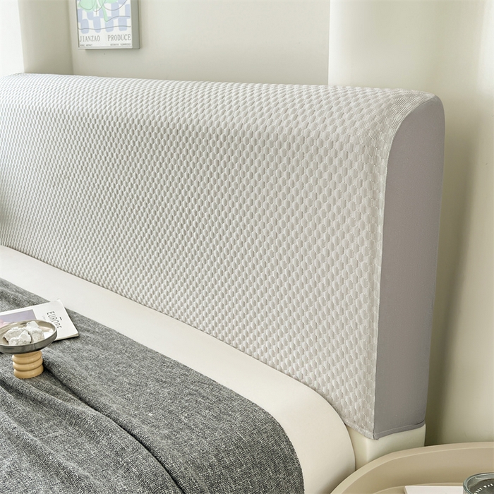 91家纺网 家纺一手货源 找家纺 圣比熊 2026新款A类凉感冰豆豆凉席床头罩靠背套-有外贸尺寸可以联系 凉豆豆-海盐灰