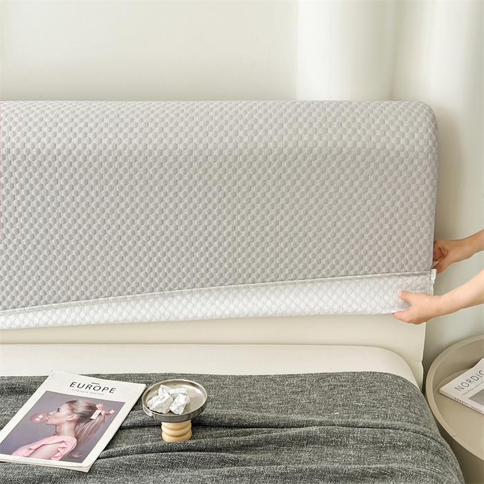 91家纺网 家纺一手货源 找家纺 圣比熊 2026新款A类凉感冰豆豆凉席床头罩靠背套-有外贸尺寸可以联系 凉豆豆-海盐灰