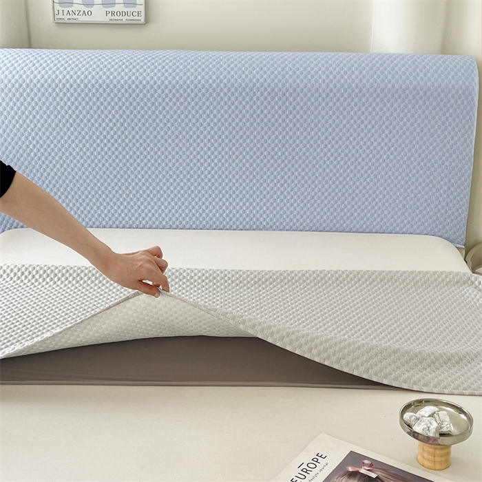 91家纺网 家纺一手货源 找家纺 圣比熊 2026新款A类凉感冰豆豆凉席床头罩靠背套-有外贸尺寸可以联系 凉豆豆-海盐灰