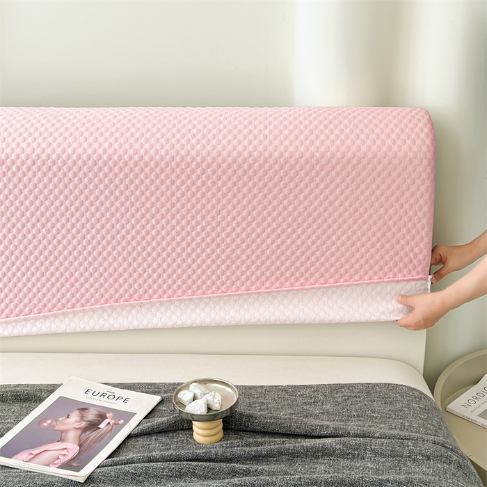 91家纺网 家纺一手货源 找家纺 圣比熊 2026新款A类凉感冰豆豆凉席床头罩靠背套-有外贸尺寸可以联系 凉豆豆-仙气粉