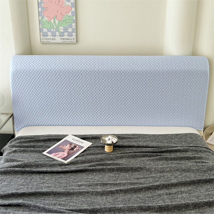 91家纺网 家纺一手货源 找家纺 圣比熊 2026新款A类凉感冰豆豆凉席床头罩靠背套-有外贸尺寸可以联系 凉豆豆-宝石蓝