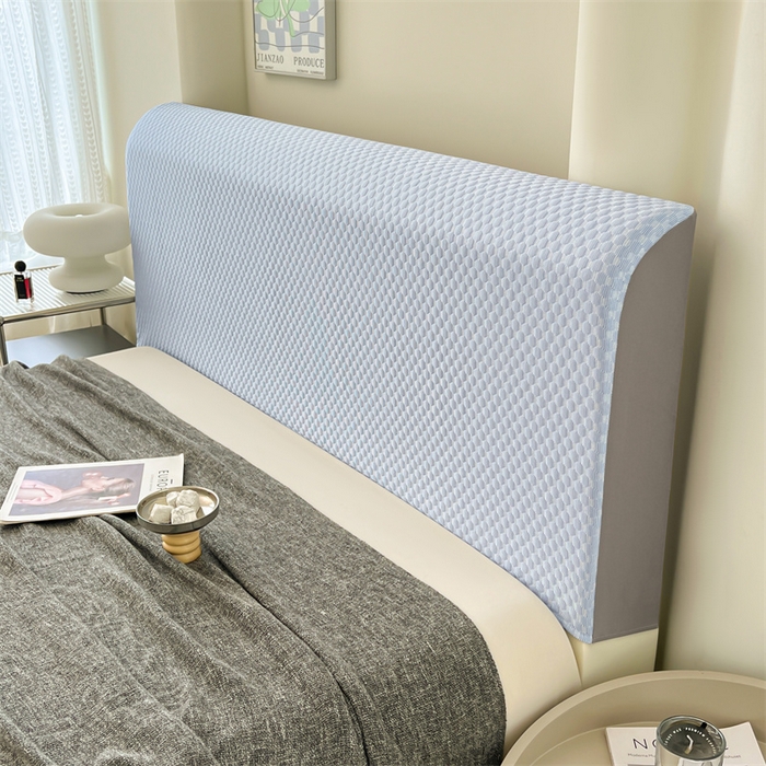 91家纺网 家纺一手货源 找家纺 圣比熊 2026新款A类凉感冰豆豆凉席床头罩靠背套-有外贸尺寸可以联系 凉豆豆-宝石蓝