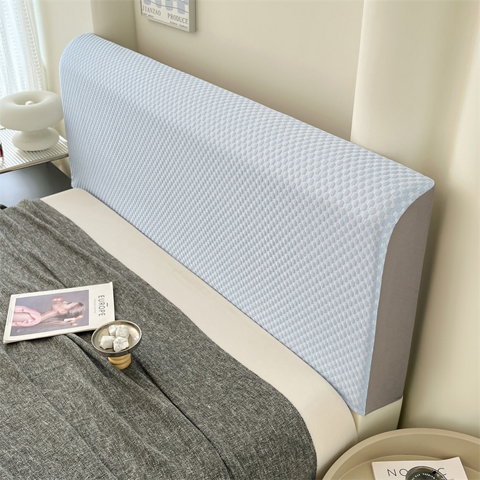 91家纺网 家纺一手货源 找家纺 圣比熊 2026新款A类凉感冰豆豆凉席床头罩靠背套-有外贸尺寸可以联系 凉豆豆-宝石蓝