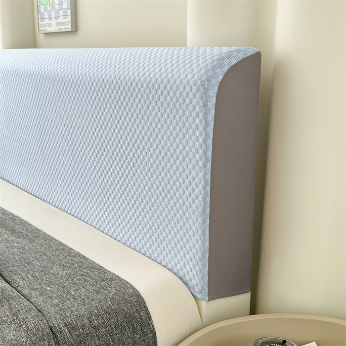 91家纺网 家纺一手货源 找家纺 圣比熊 2026新款A类凉感冰豆豆凉席床头罩靠背套-有外贸尺寸可以联系 凉豆豆-宝石蓝