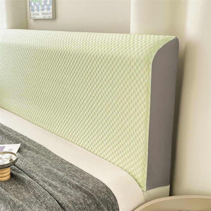 91家纺网 家纺一手货源 找家纺 圣比熊 2026新款A类凉感冰豆豆凉席床头罩靠背套-有外贸尺寸可以联系 凉豆豆-清澈绿