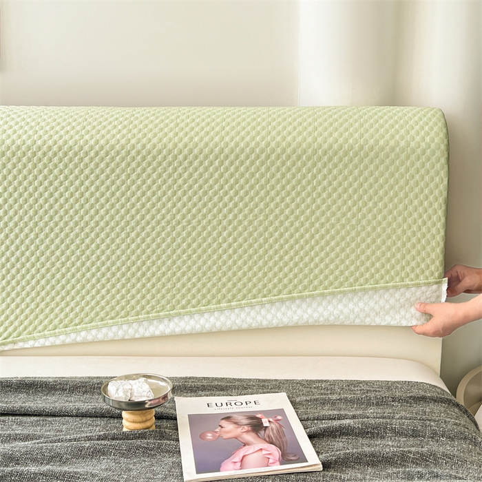 91家纺网 家纺一手货源 找家纺 圣比熊 2026新款A类凉感冰豆豆凉席床头罩靠背套-有外贸尺寸可以联系 凉豆豆-清澈绿