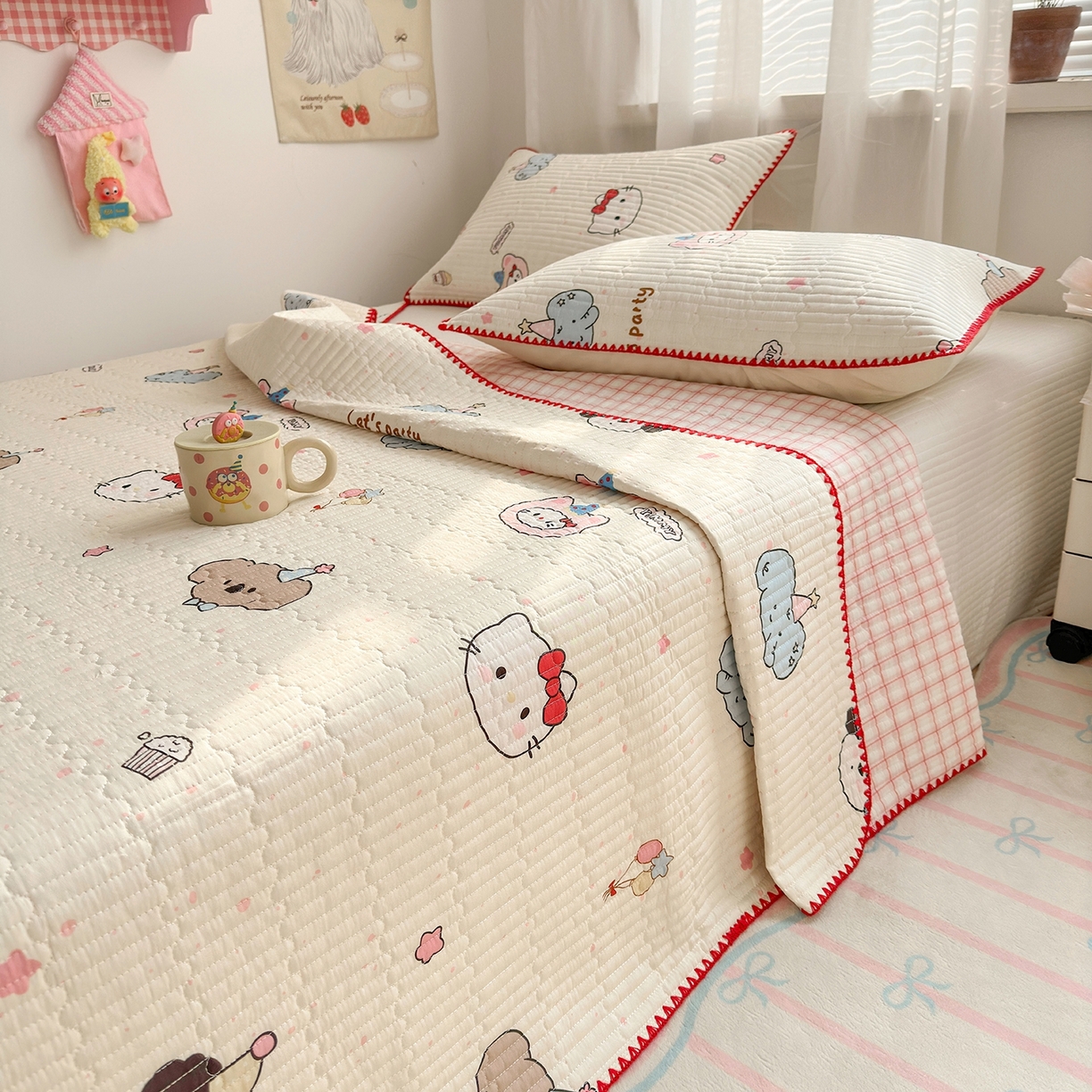 91家纺网 家纺一手货源 找家纺 （总）妮可 2026新款贝壳边双面全棉床盖四件套