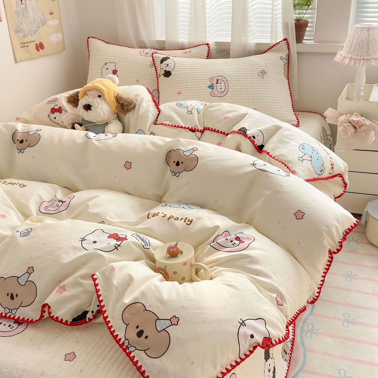 91家纺网 家纺一手货源 找家纺 （总）妮可 2026新款贝壳边双面全棉床盖四件套