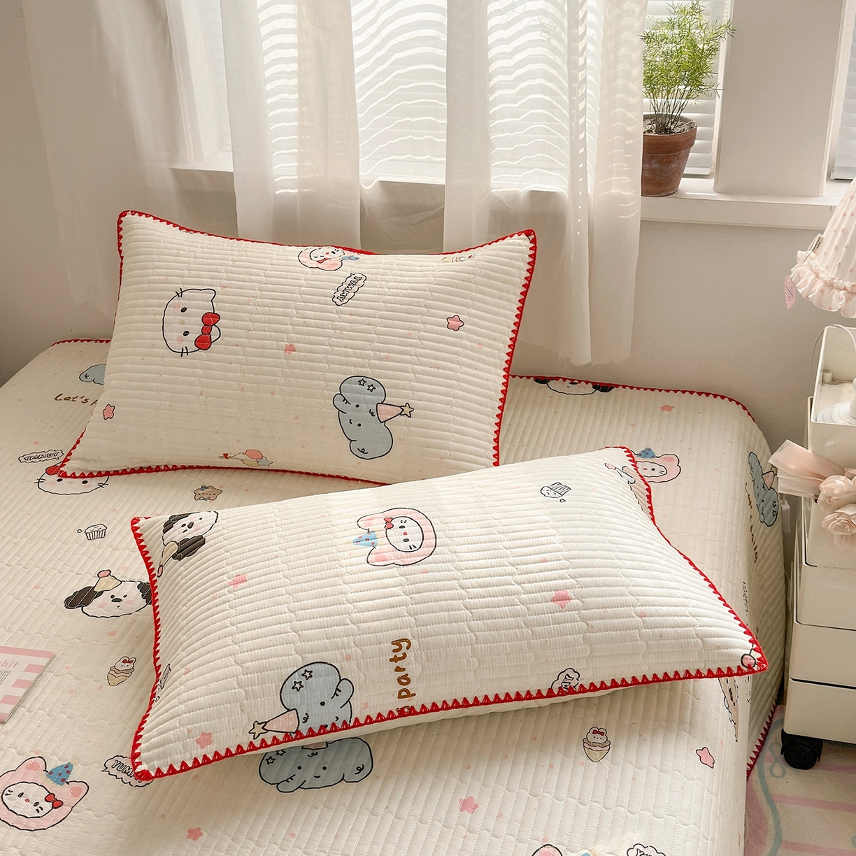 91家纺网 家纺一手货源 找家纺 （总）妮可 2026新款贝壳边双面全棉床盖四件套