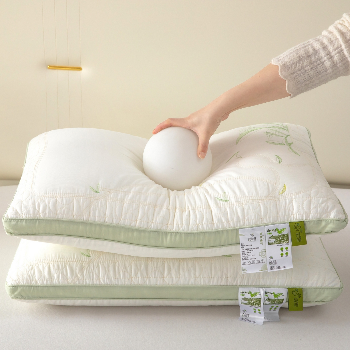 91家纺网 家纺一手货源 找家纺 （总）九州枕芯 2026新款春茶小锦羽丝棉枕枕头枕芯