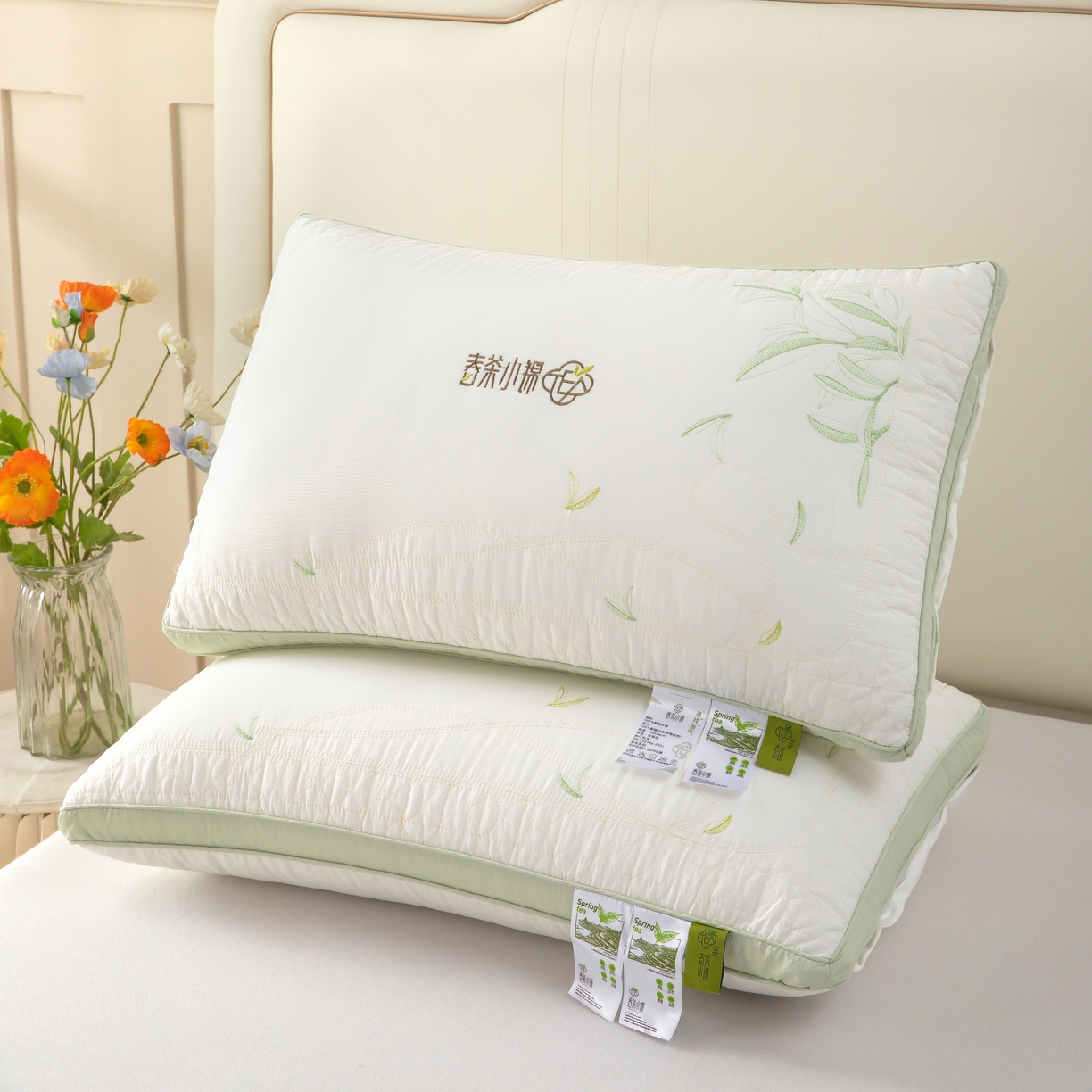 九州枕芯 2026新款春茶小锦羽丝棉枕枕头枕芯 白色