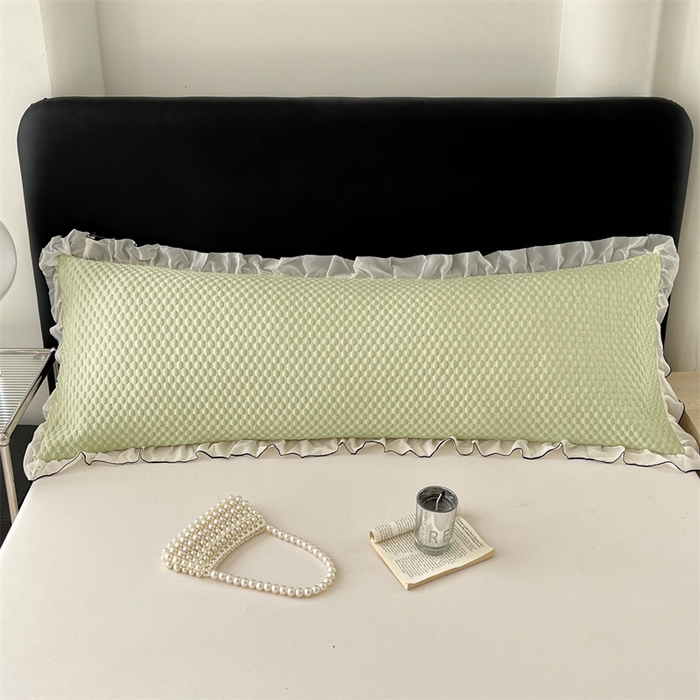 91家纺网 家纺一手货源 找家纺 （总）梦舒羽 2026新款A类凉感冰豆豆凉席花边冰丝枕套情侣双人1.8m枕头套加长枕芯套