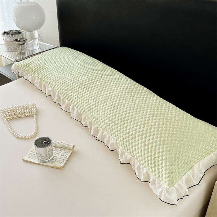 91家纺网 家纺一手货源 找家纺 （总）梦舒羽 2026新款A类凉感冰豆豆凉席花边冰丝枕套情侣双人1.8m枕头套加长枕芯套