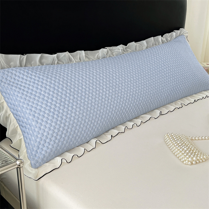 91家纺网 家纺一手货源 找家纺 （总）梦舒羽 2026新款A类凉感冰豆豆凉席花边冰丝枕套情侣双人1.8m枕头套加长枕芯套