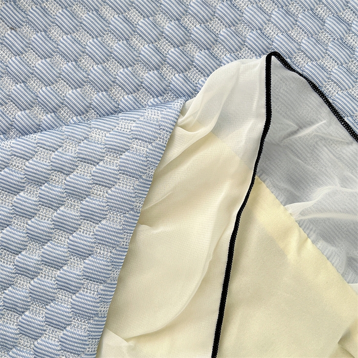 91家纺网 家纺一手货源 找家纺 梦舒羽 2026新款A类凉感冰豆豆凉席花边冰丝枕套情侣双人1.8m枕头套加长枕芯套 凉豆豆-宝石蓝