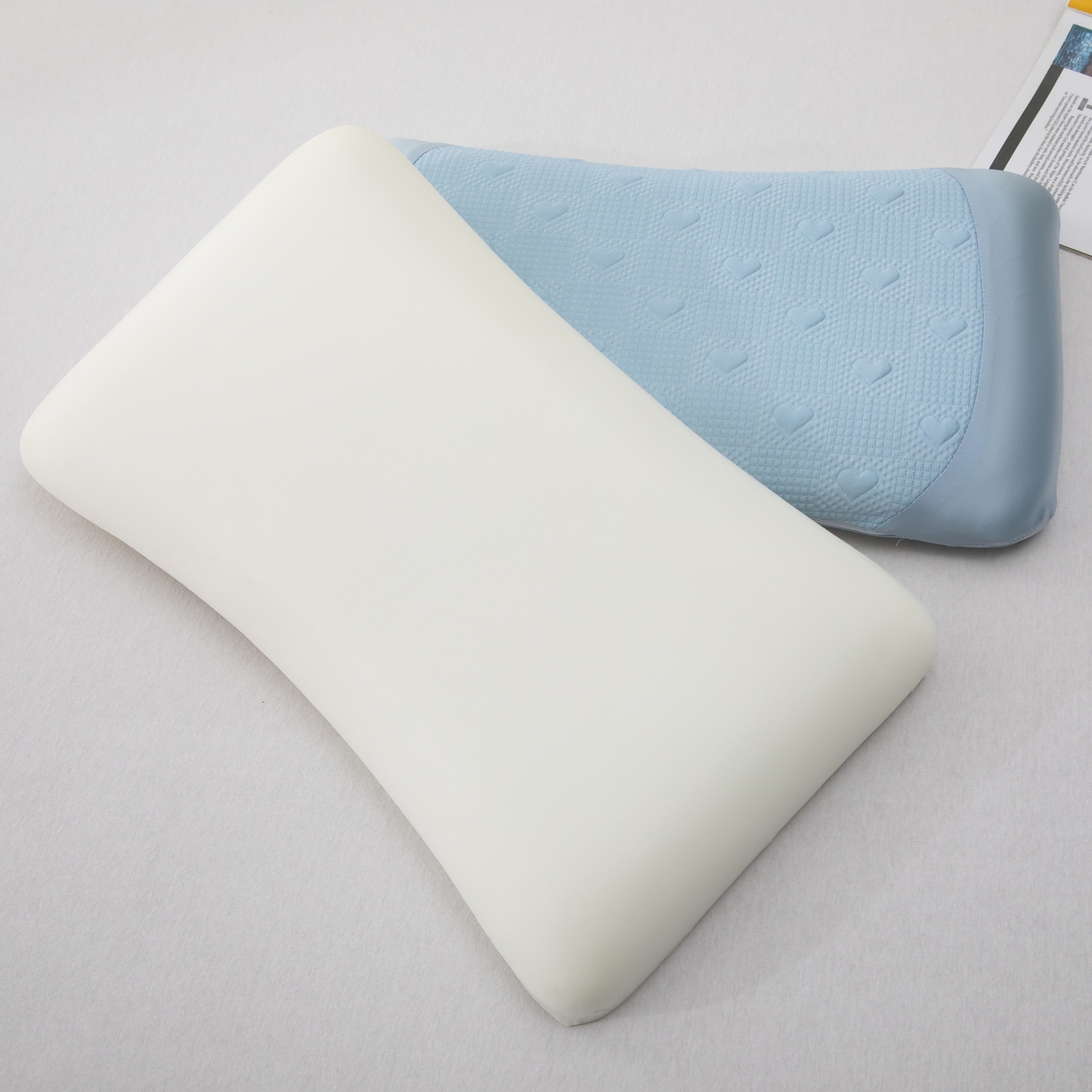 91家纺网 家纺一手货源 找家纺 九州枕芯 2026新款儿童凉感爱心记忆枕枕头枕芯 蓝色