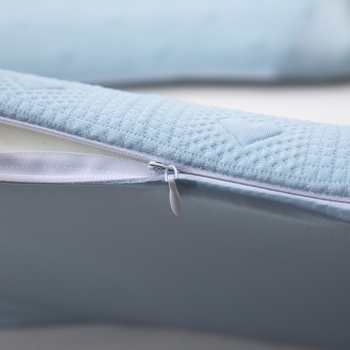 91家纺网 家纺一手货源 找家纺 九州枕芯 2026新款儿童凉感爱心记忆枕枕头枕芯 蓝色