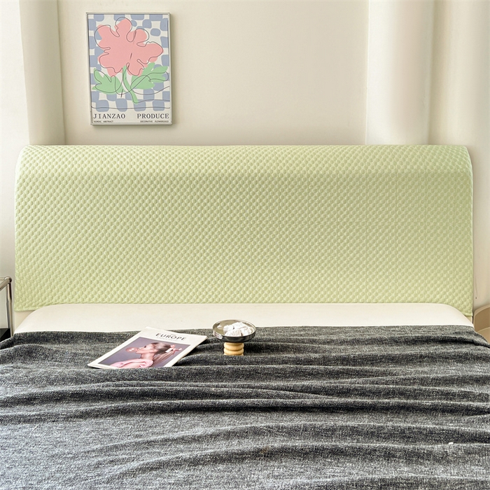 91家纺网 家纺一手货源 找家纺 梦舒羽 2026新款A类凉感冰豆豆凉席床头罩靠背套-有外贸尺寸可以联系 凉豆豆-清澈绿