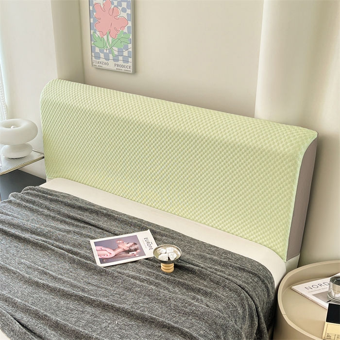 91家纺网 家纺一手货源 找家纺 梦舒羽 2026新款A类凉感冰豆豆凉席床头罩靠背套-有外贸尺寸可以联系 凉豆豆-清澈绿