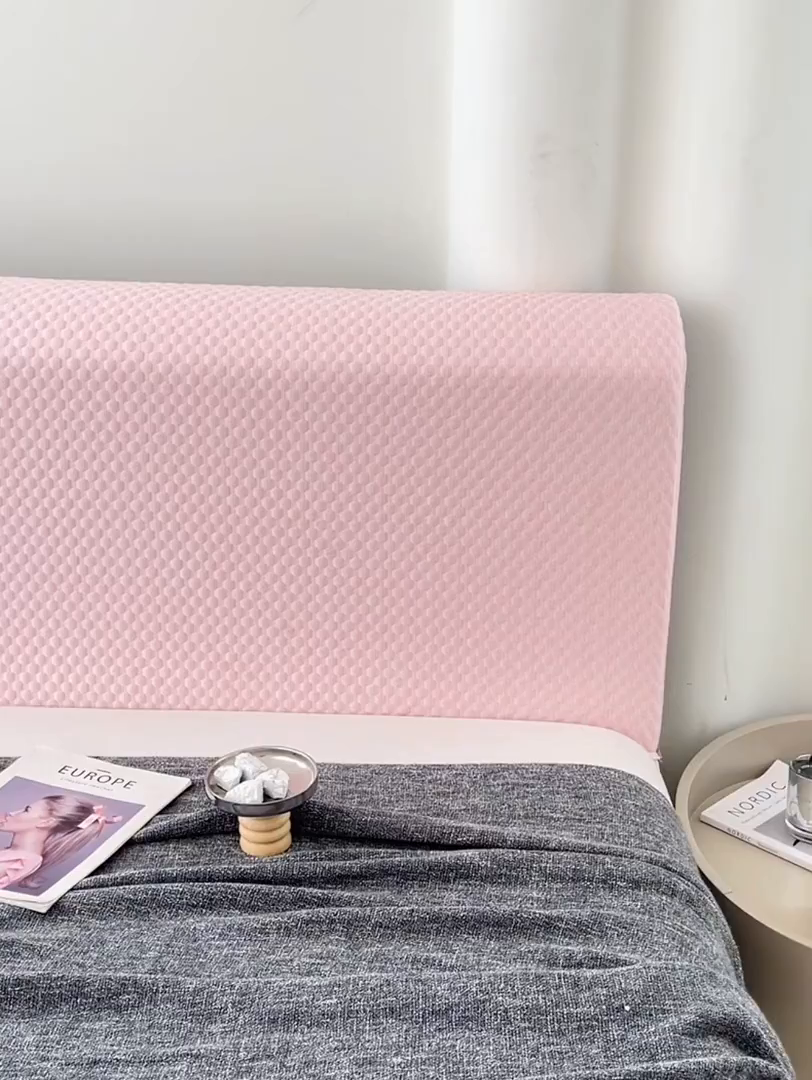 91家纺网 家纺一手货源 找家纺 梦舒羽 2026新款A类凉感冰豆豆凉席床头罩靠背套-有外贸尺寸可以联系 凉豆豆-仙气粉