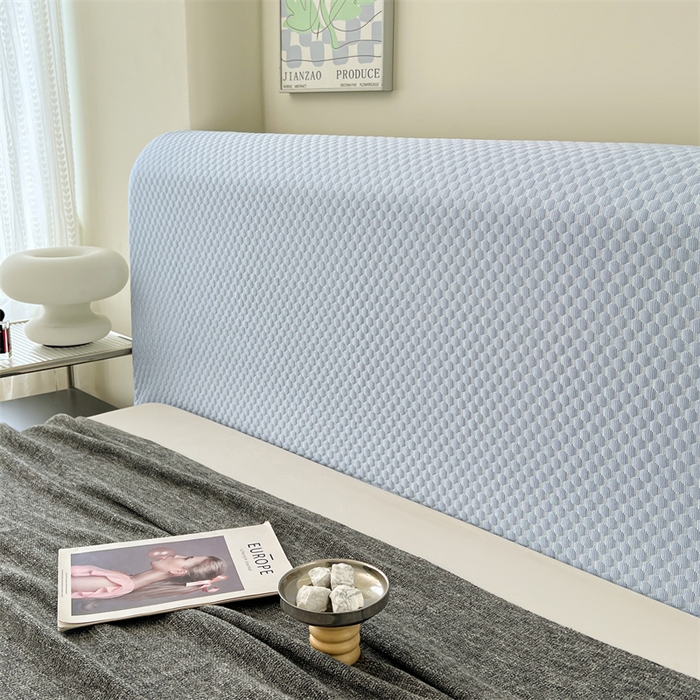 91家纺网 家纺一手货源 找家纺 梦舒羽 2026新款A类凉感冰豆豆凉席床头罩靠背套-有外贸尺寸可以联系 凉豆豆-宝石蓝