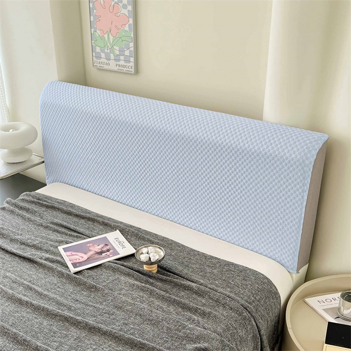 91家纺网 家纺一手货源 找家纺 梦舒羽 2026新款A类凉感冰豆豆凉席床头罩靠背套-有外贸尺寸可以联系 凉豆豆-宝石蓝