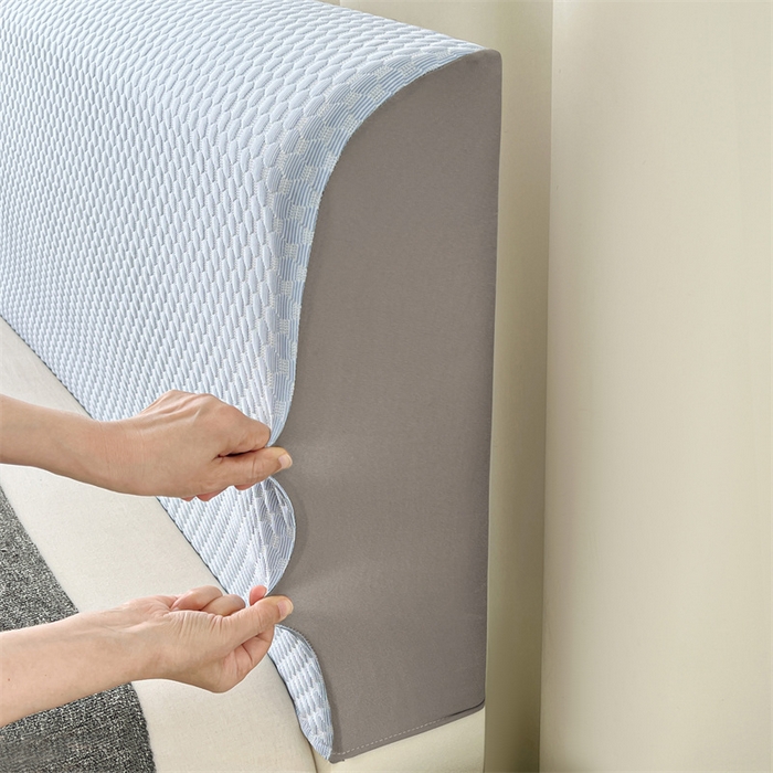 91家纺网 家纺一手货源 找家纺 梦舒羽 2026新款A类凉感冰豆豆凉席床头罩靠背套-有外贸尺寸可以联系 凉豆豆-宝石蓝