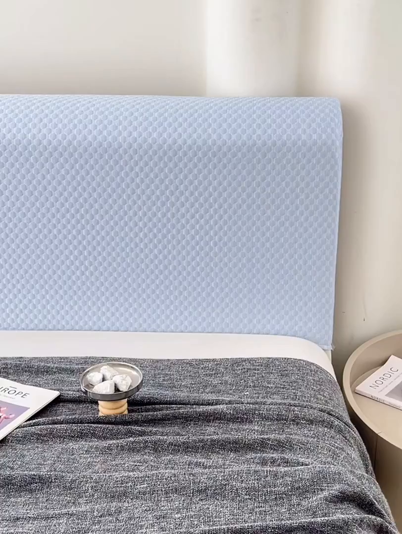 91家纺网 家纺一手货源 找家纺 梦舒羽 2026新款A类凉感冰豆豆凉席床头罩靠背套-有外贸尺寸可以联系 凉豆豆-宝石蓝