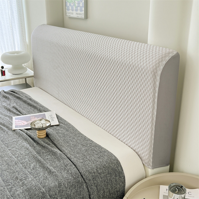 91家纺网 家纺一手货源 找家纺 梦舒羽 2026新款A类凉感冰豆豆凉席床头罩靠背套-有外贸尺寸可以联系 凉豆豆-海盐灰