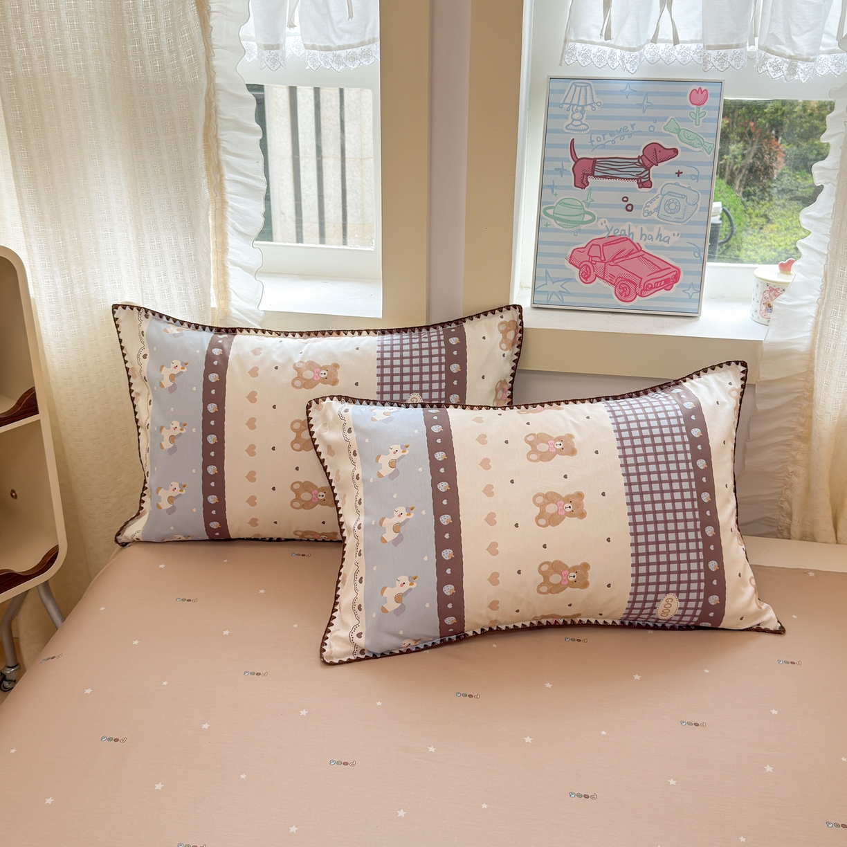 91家纺网 家纺一手货源 找家纺 沐辰 2026新款A类贝壳边全棉纯棉棉花夏被夏凉被空调被 安睡小熊