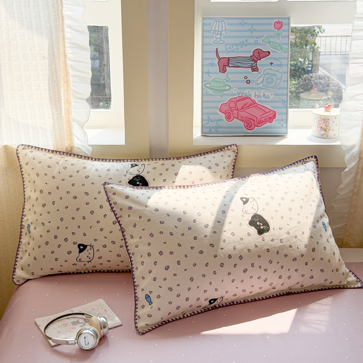 91家纺网 家纺一手货源 找家纺 沐辰 2026新款A类贝壳边全棉纯棉棉花夏被夏凉被空调被 黑猫奶咖