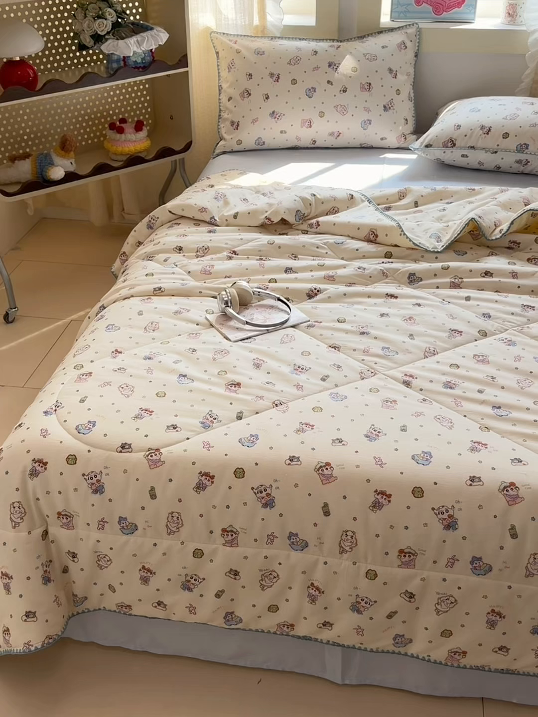 91家纺网 家纺一手货源 找家纺 沐辰 2026新款A类贝壳边全棉纯棉棉花夏被夏凉被空调被 蜡笔萌趣