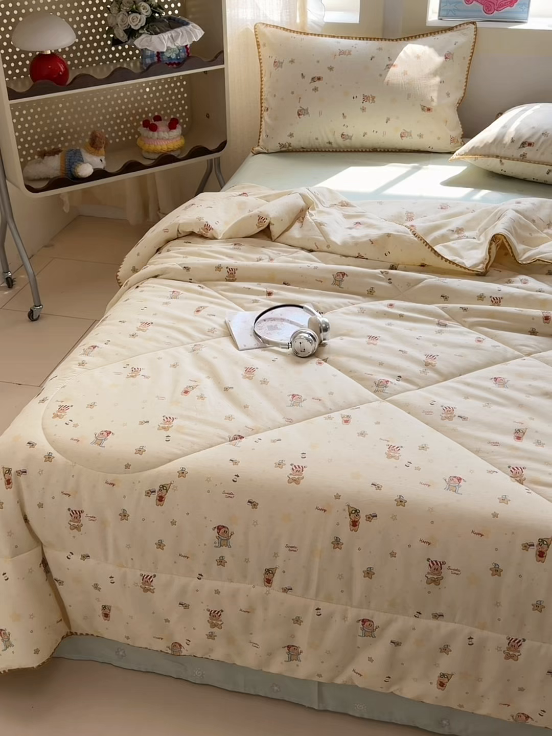 91家纺网 家纺一手货源 找家纺 沐辰 2026新款A类贝壳边全棉纯棉棉花夏被夏凉被空调被 奶熊甜梦