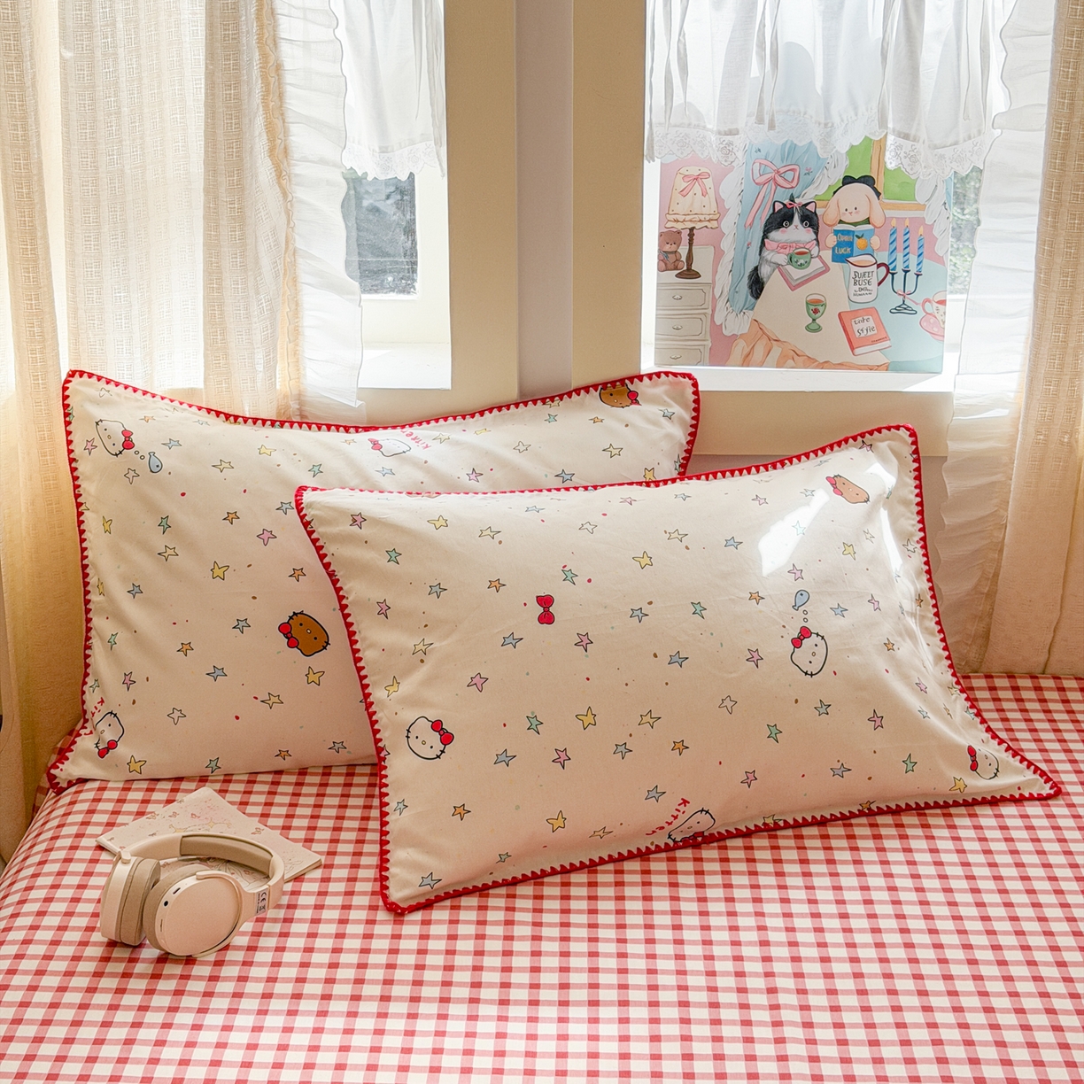 91家纺网 家纺一手货源 找家纺 沐辰 2026新款A类贝壳边全棉纯棉棉花夏被夏凉被空调被 星星猫