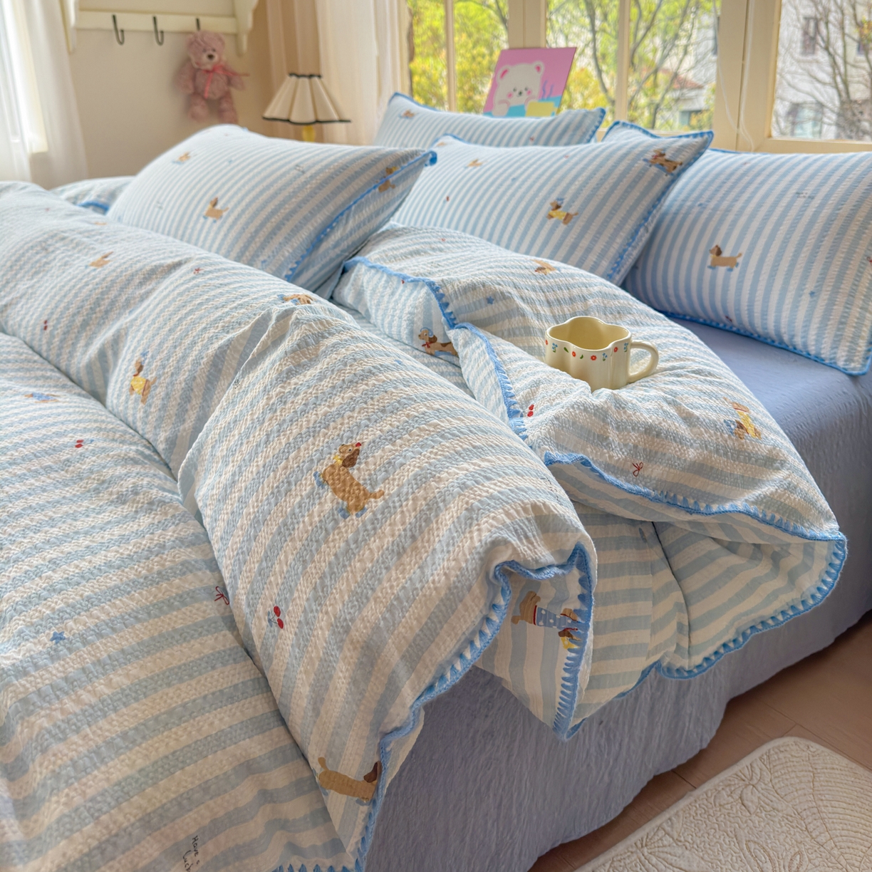 91家纺网 家纺一手货源 找家纺 （总）仟网汇 2026新款贝壳边泡芙纱三角针四件套