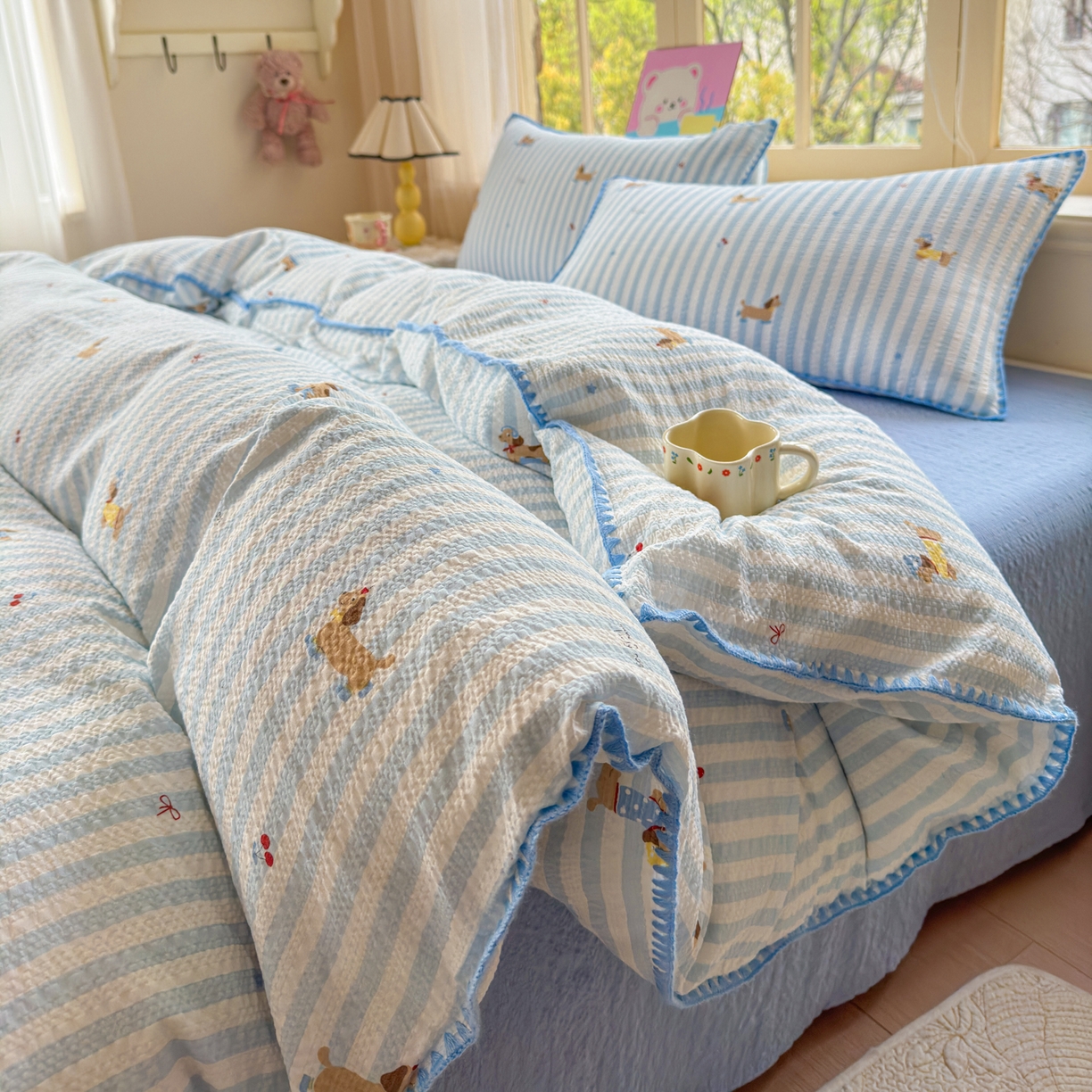 91家纺网 家纺一手货源 找家纺 （总）仟网汇 2026新款贝壳边泡芙纱三角针四件套