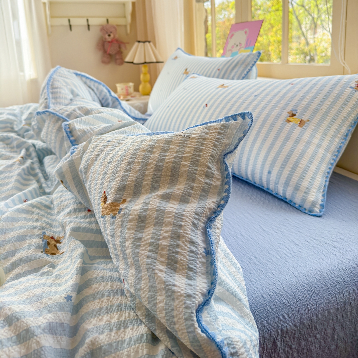 91家纺网 家纺一手货源 找家纺 （总）仟网汇 2026新款贝壳边泡芙纱三角针四件套