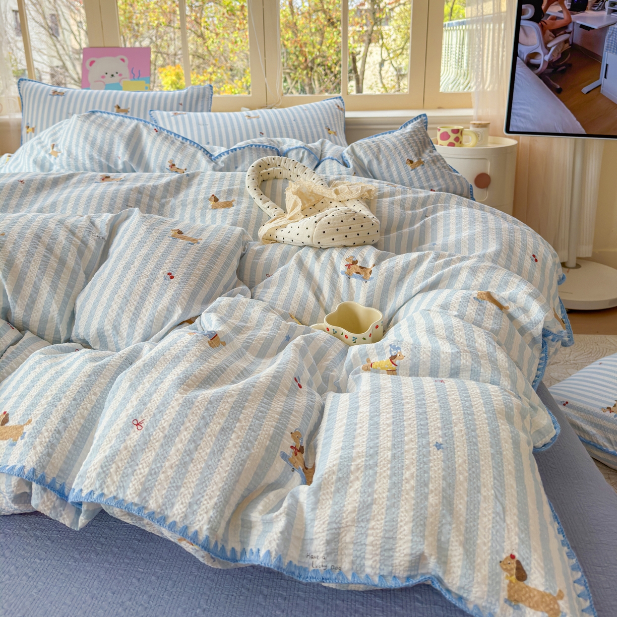 91家纺网 家纺一手货源 找家纺 （总）仟网汇 2026新款贝壳边泡芙纱三角针四件套