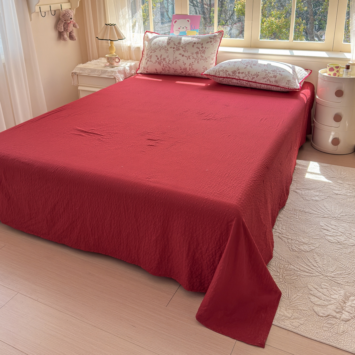 91家纺网 家纺一手货源 找家纺 仟网汇 2026新款贝壳边泡芙纱三角针夏被四件套 丽莎