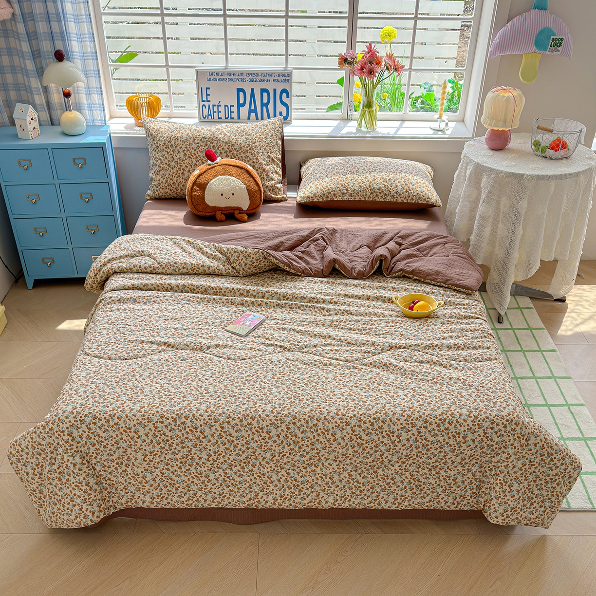 91家纺网 家纺一手货源 找家纺 （总）玉海棠家纺 2026新款云感泡芙棉夏被空调被夏凉被四件套